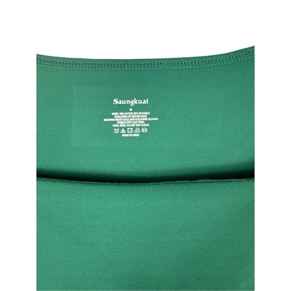 Nordstrom Green Square Neck Bodysuit- size M - Picture 3 of 4